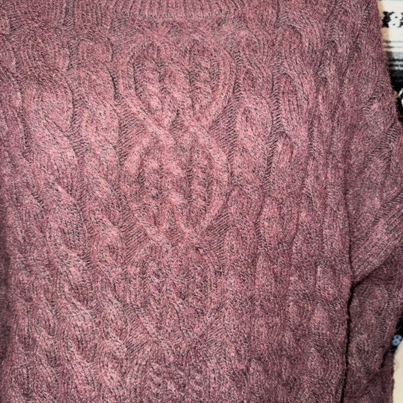 Forever 21 NWT Sweater Plum Burgundy Oversized Cable Knit Sweater | Plus Size 2X - Picture 10 of 16
